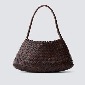 Dragon Diffusion Rosanna Shoulder Bag in Dark Brown leather woven purse